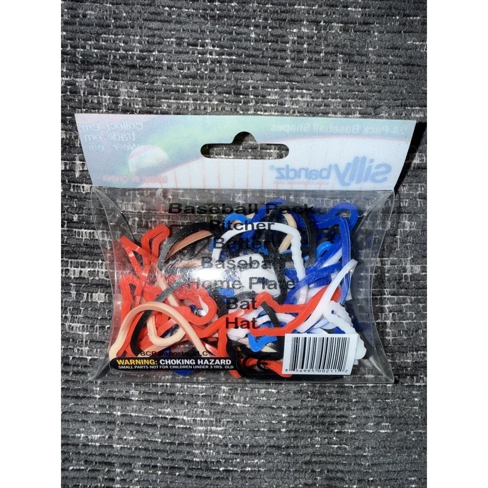 Silly Bandz Elastic Bracelets Baseball Shapes 24 Pack New In Package